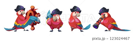 Pirate parrot character set 123024467