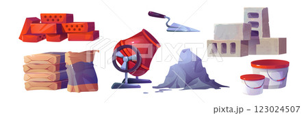 Building materials set isolated on white Building materials set isolated on white 123024507