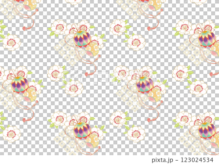 Cherry blossom and temari pattern 123024534