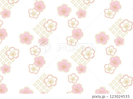 かわいい桜の花のパターン かわいい桜の花のパターン 123024535