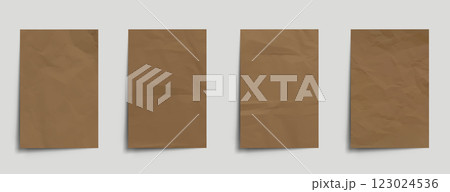 Crumpled brown kraft notebook paper 123024536