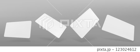 Blank gift card mockups set isolated on gray 123024612