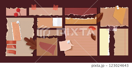 Autumn collage with torn paper 123024643