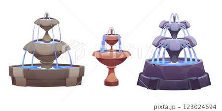 Cartoon water fountain collection Cartoon water fountain collection 123024694