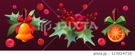 Holly berry Christmas set 123024710