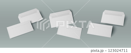 White open and closed blank letter envelop mockup 123024711