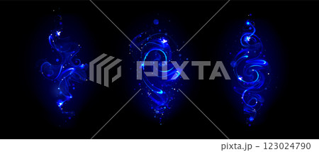 Magic wand effects set isolated on black 123024790