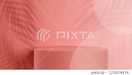 Pedestal with palm shadow and glass elements 123024814