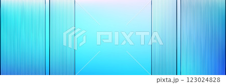 Ribbed glass panels with gradient blue color. 123024828