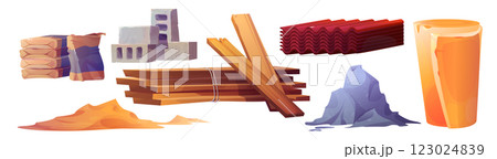 Construction materials set isolated on white 123024839