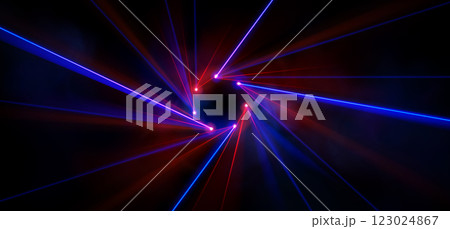 Red and blue laser light for concert background 123024867