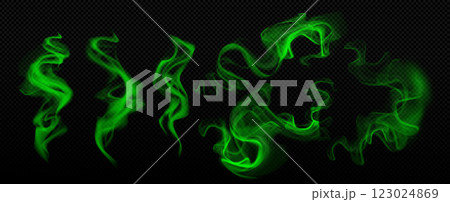 Smell mist collection with green vapor trails 123024869