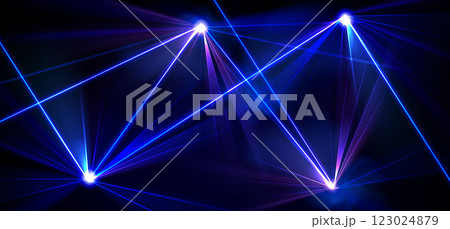 Blue laser light beam stage background for club 123024879