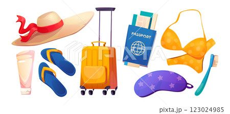 Summer vacation voyage stuff set 123024985