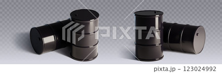Dark black metal oil barrel 123024992