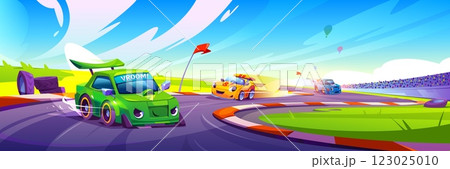 Race cars at speed competition Race cars at speed competition 123025010