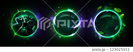 Green and purple magic glow ball with light effect 123025031