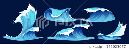 Sea waves set isolated on background Sea waves set isolated on background 123025077