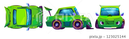 Green race car character set Green race car character set 123025144