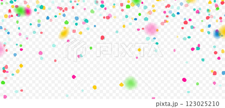 Colorful Falling Confetti Dots on Transparent Background 123025210