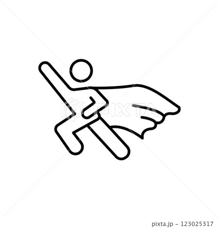 Super man icon in thin line style Vector illustration graphic design 123025317