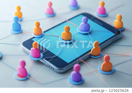Connecting people through technology mobile networking digital communication modern society informative close-up social interaction 123025626