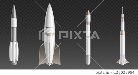 3D space rockets set on transparent backgroundのイラスト素材 [123025984] - PIXTA