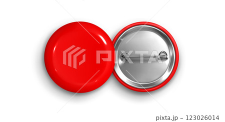 Mockup of red round blank pin badge 123026014