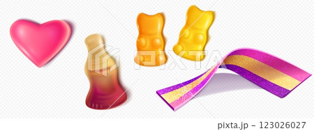 Realistic 3D gummy candies Realistic 3D gummy candies 123026027