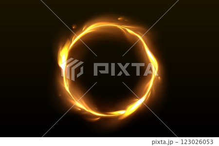 Round fire frame isolated on black background Round fire frame isolated on black background 123026053