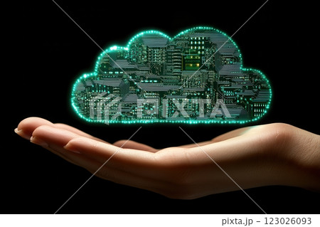 Future concepts in digital transformation cloud computing and graphic design innovations 123026093