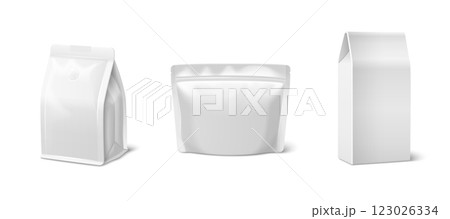 White paper coffee bag mockup set 123026334