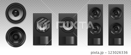 Black audio speaker systems 123026336