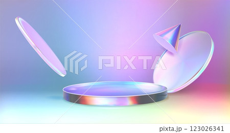 Abstract holographic podium 123026341