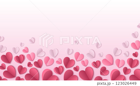 Paper hearts on pastel background Paper hearts on pastel background 123026449