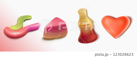 3d gummy candy. Sweet and soft cola bottle vector 3d gummy candy. Sweet and soft cola bottle vector 123026623