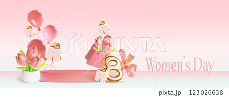 8 March congratulation or holiday sale promotion 123026638
