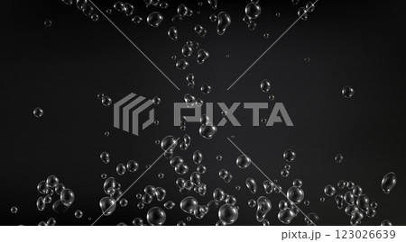 Fizzy water drops on black background 123026639