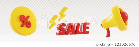 3D discount coupon elements 123026676
