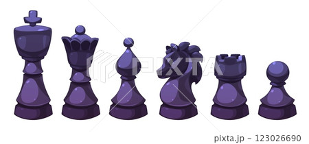 Black chess pieces set isolated on white 123026690