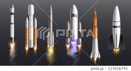 Realistic space launch of vehicles spaceship 123026743