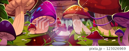 Magic mushroom forest landscape 123026969