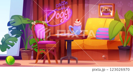 Dog friendly cafe interior Dog friendly cafe interior 123026970