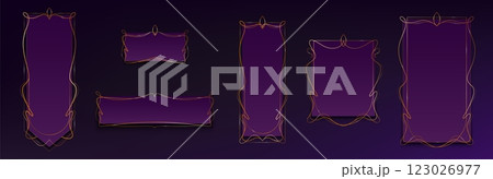 Purple fantasy deco frame for ui game interface Purple fantasy deco frame for ui game interface 123026977