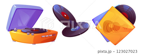 Vinyl music record. Listen vintage playlist player 123027023
