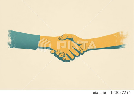 Collaborative handshake in a business setting unity and trust in creative workspaces 123027254