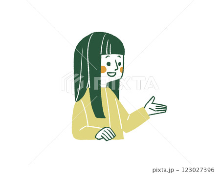 笑顔で話す女性-4色 笑顔で話す女性-4色 123027396