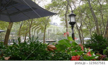 New York City, Manhattan Midtown Bryant Park with Public library, 42 street and Fifth 5 avenue, USA. New York City, Manhattan Midtown Bryant Park with Public library, 42 street and Fifth 5 avenue, USA. 123027581