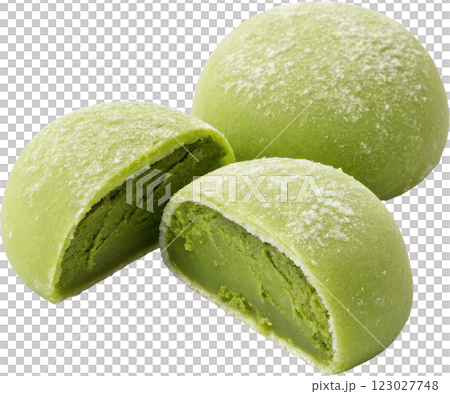Freshly Prepared Matcha Mochi a Beloved Japanese Confectionary Delight 123027748