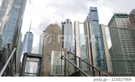 New York City Manhattan, Downtown Financial District. NYC World Trade Center, Battery tunnel, USA. 123027904
